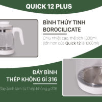 máy đun và hâm nước pha sữa điện tử quick 12 plus