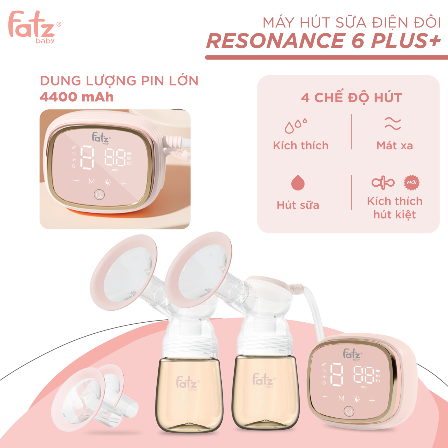 Máy hút sữa điện đôi Resonance 6 Plus - genex.com.vn