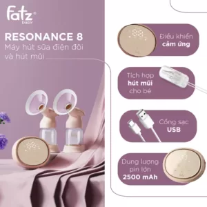 máy hút sữa điện đôi và hút mũi resonance 8