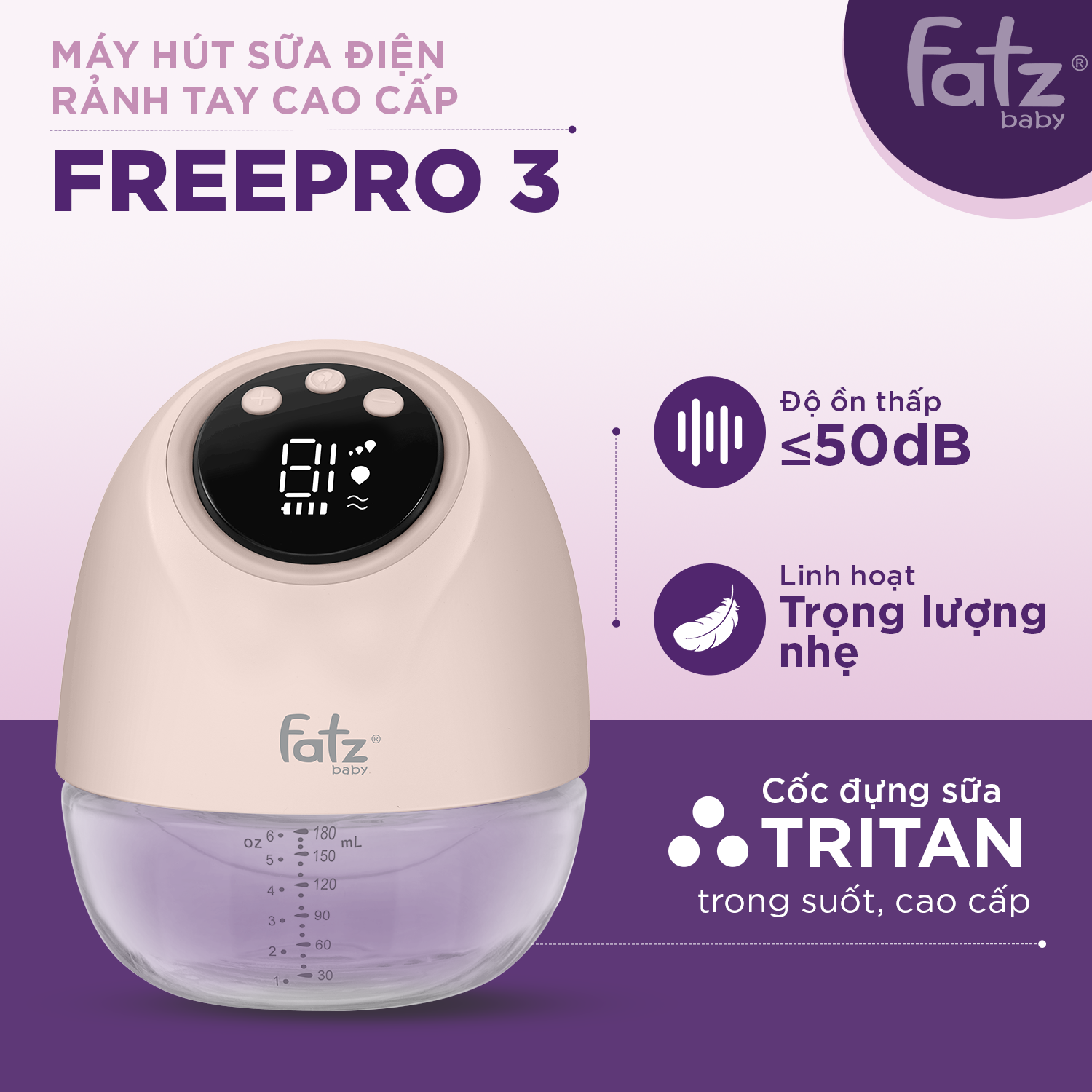 máy hút sữa điện rảnh tay không dây cao cấp freepro 3