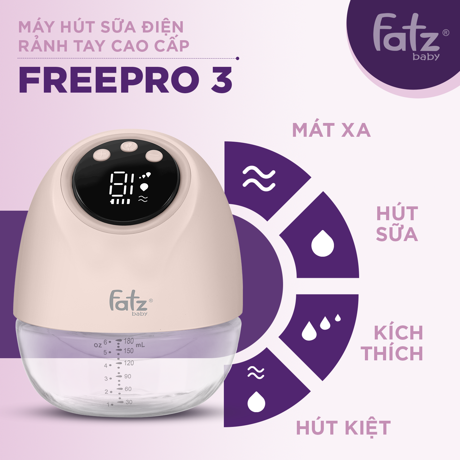 máy hút sữa điện rảnh tay không dây cao cấp freepro 3