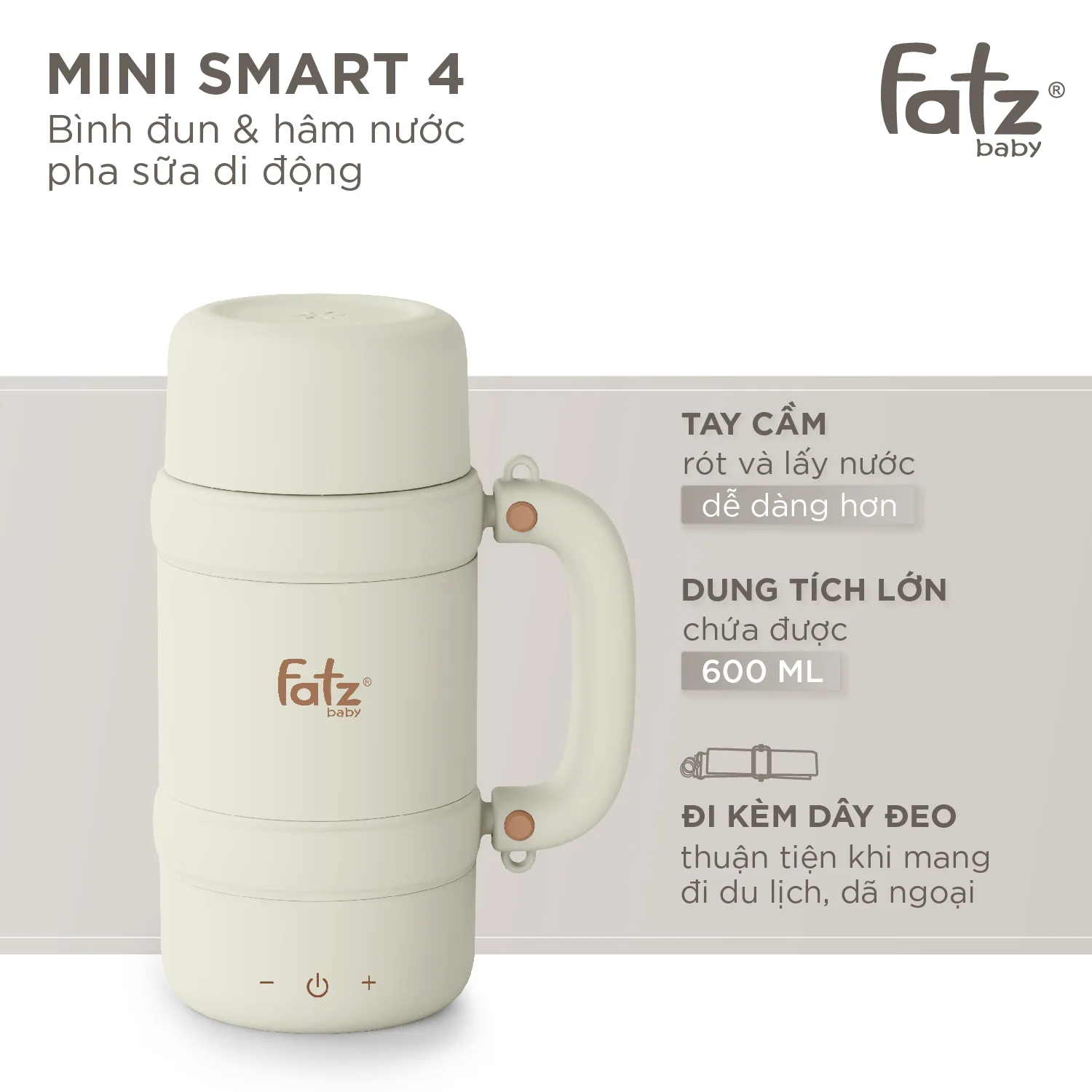 bình đun và hâm nước pha sữa di động mini smart 4