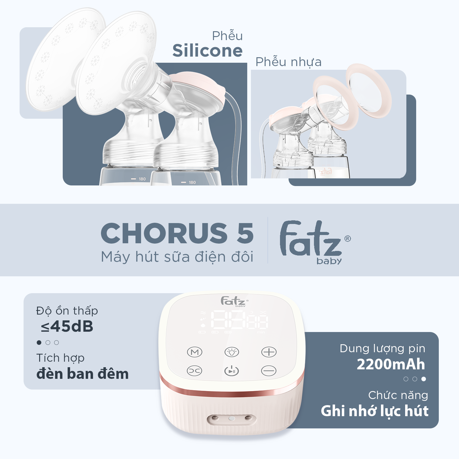 máy hút sữa điện đôi chorus 5