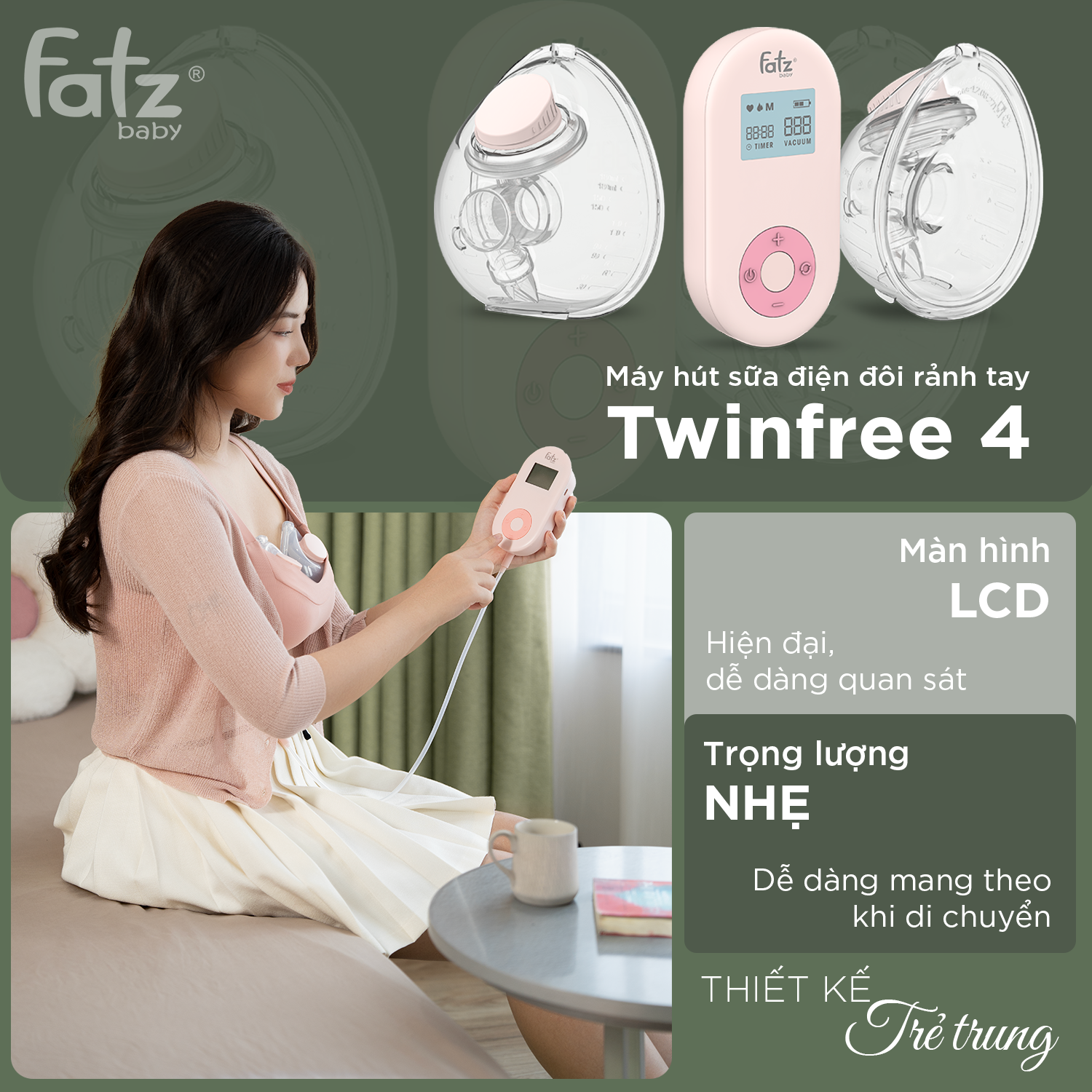 máy hút sữa điện đôi rảnh tay twinfree 4