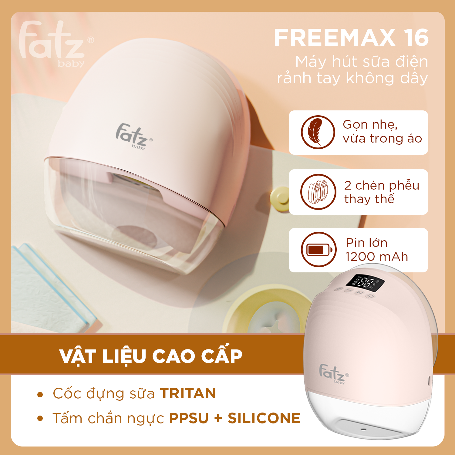 máy hút sữa điện rảnh tay không dây freemax 16