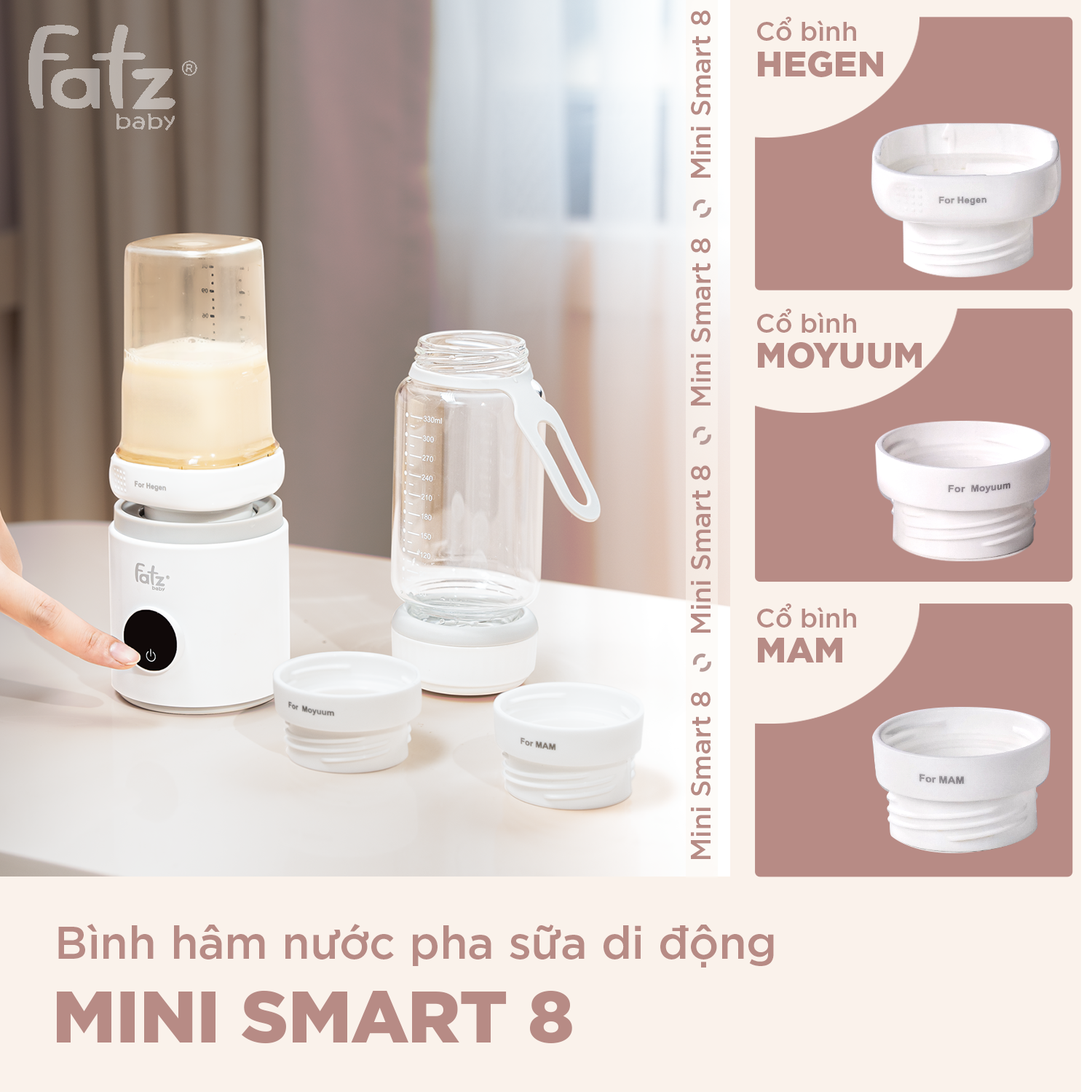 bình hâm nước pha sữa di động mini smart 8