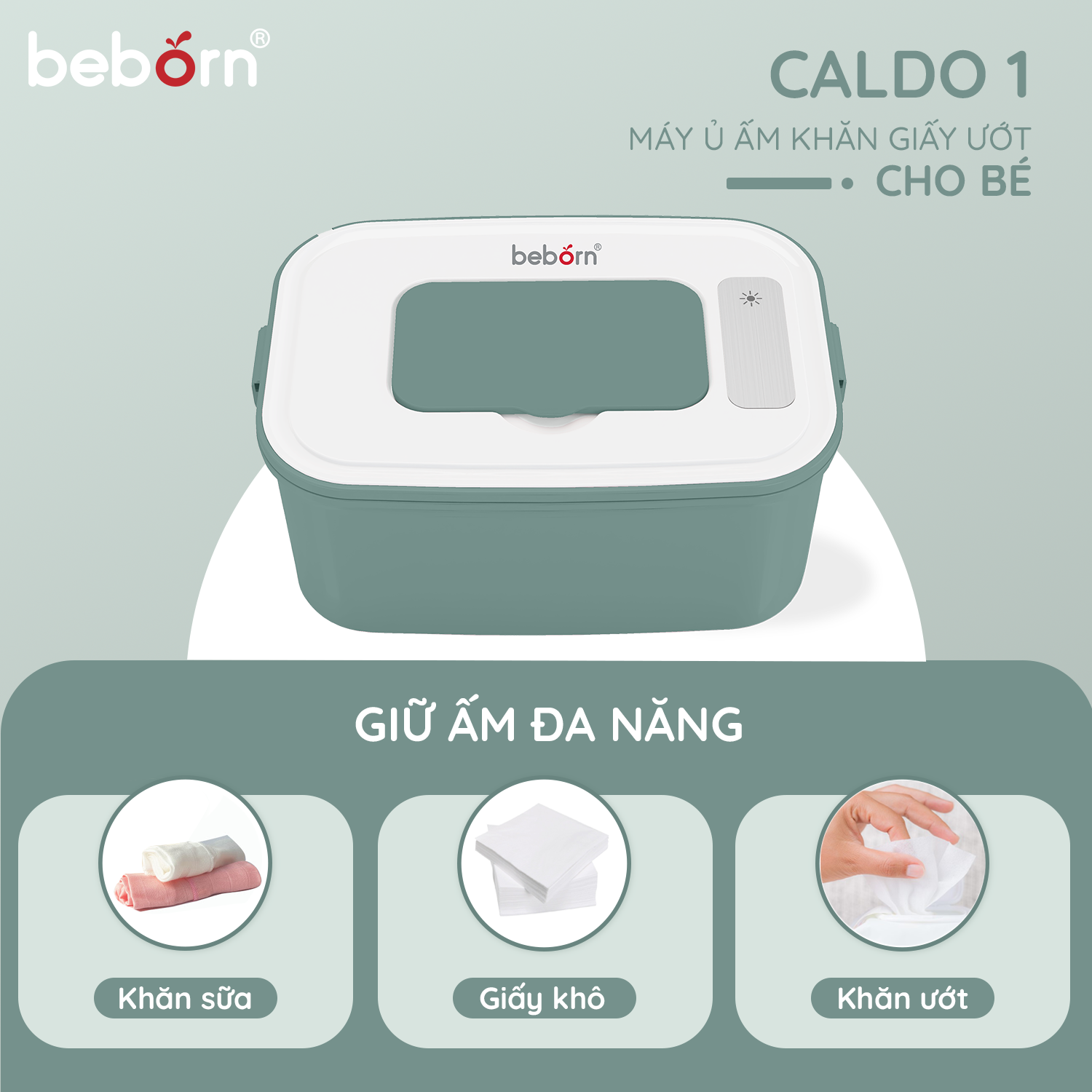 máy ủ ấm khăn giấy ướt cho bé caldo 1