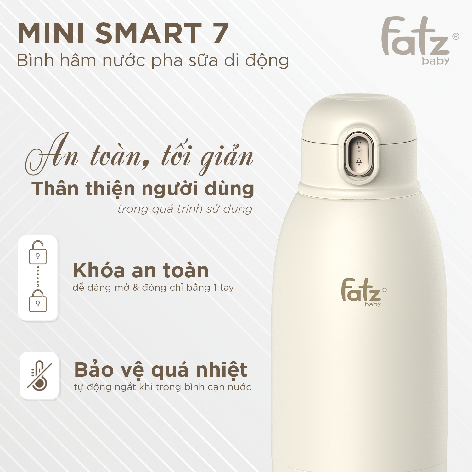 bình hâm nước pha sữa di động mini smart 7