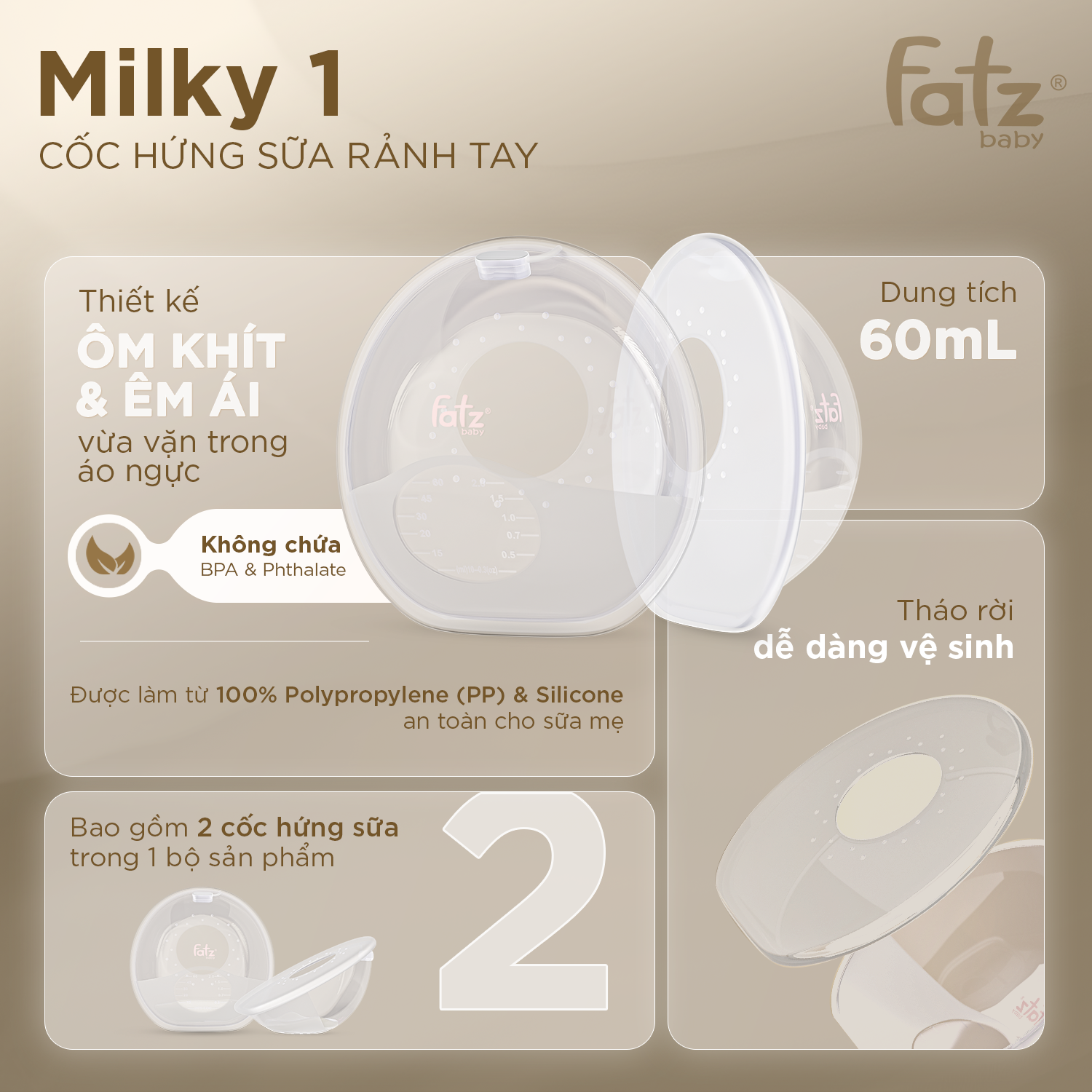 cốc hứng sữa rảnh tay milky 1