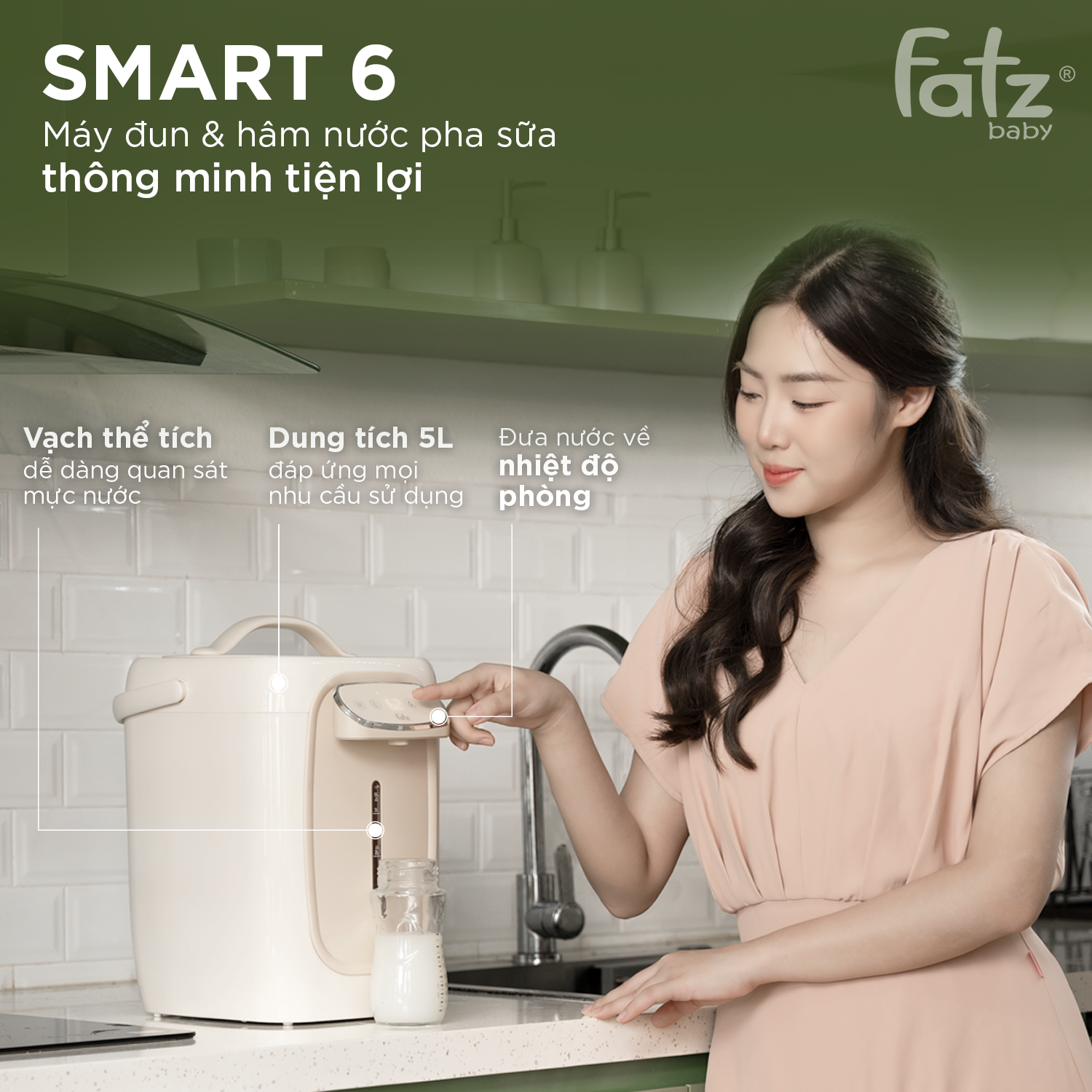 máy đun và hâm nước pha sữa thông minh tiện lợi smart 6