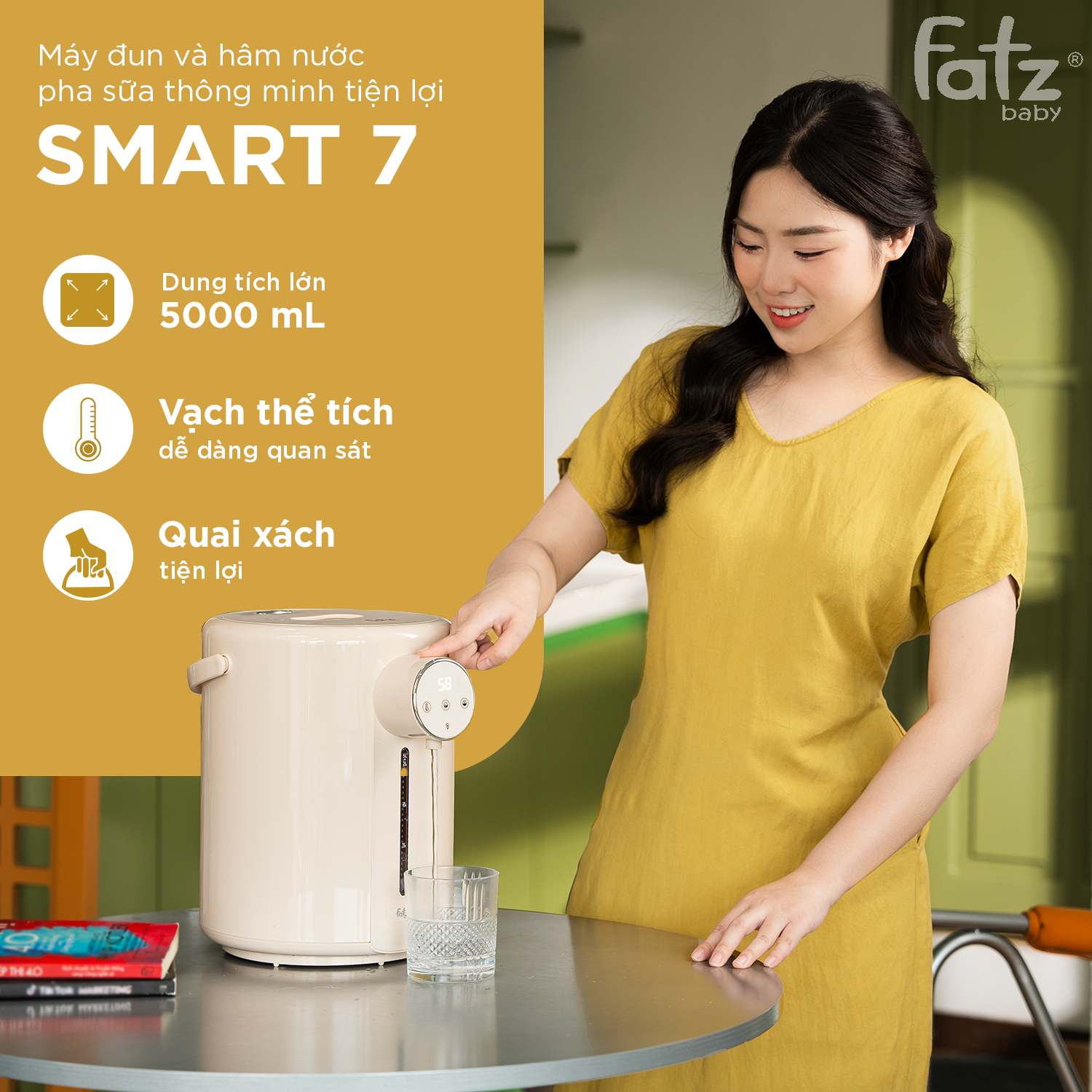 máy đun và hâm nước pha sữa thông minh tiện lợi smart 7