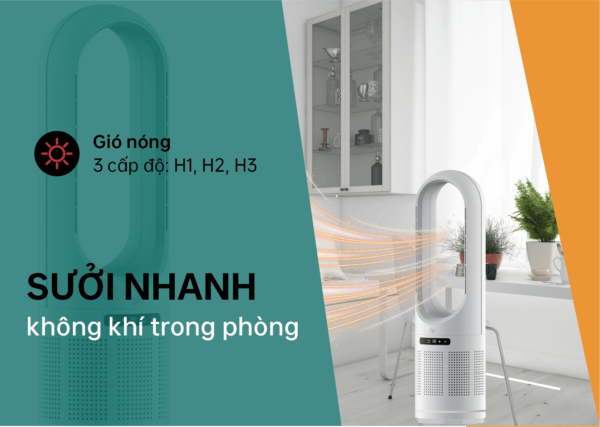 quạt lọc không khí kèm sưởi thông minh fanfit 1