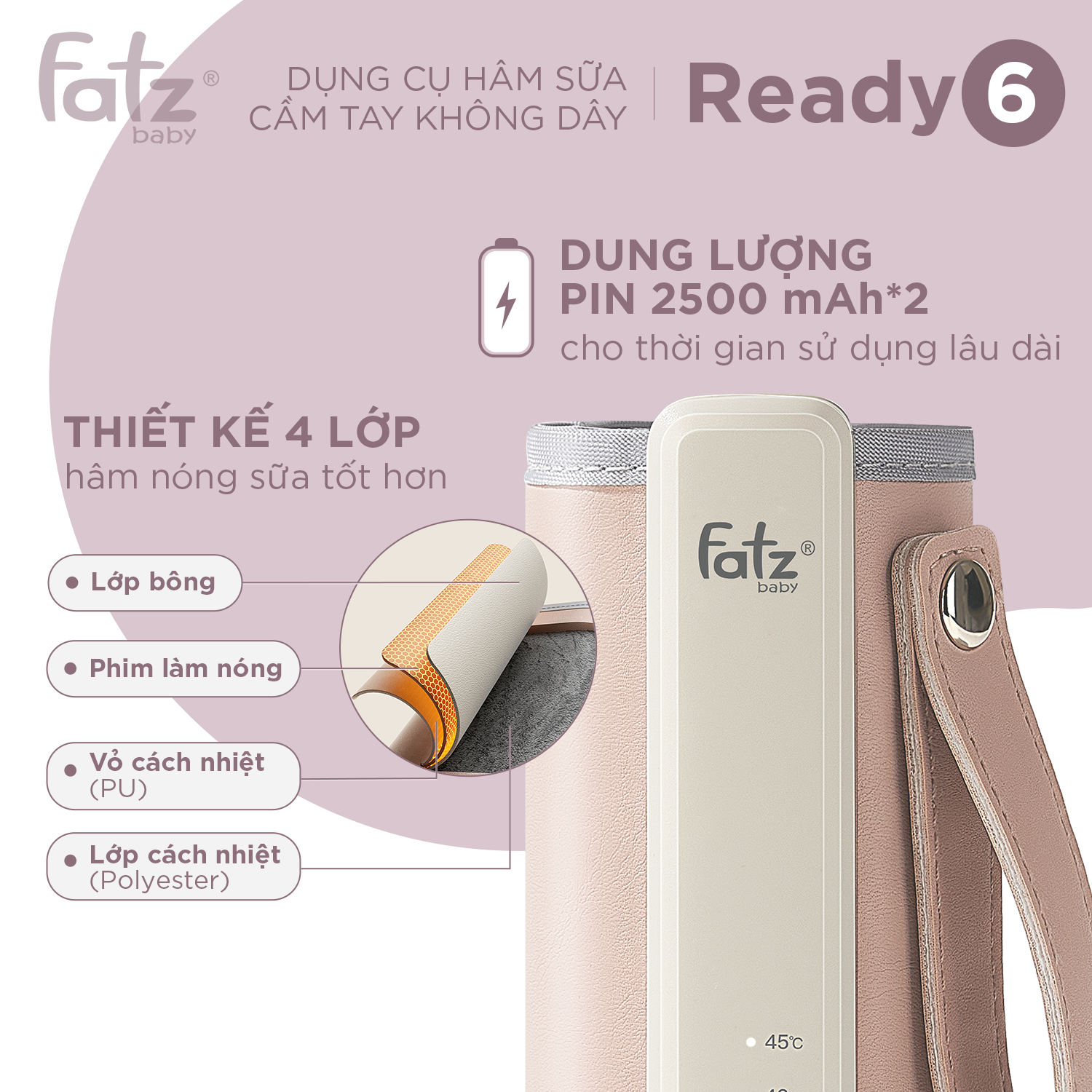 dụng cụ hâm sữa cầm tay không dây ready 6