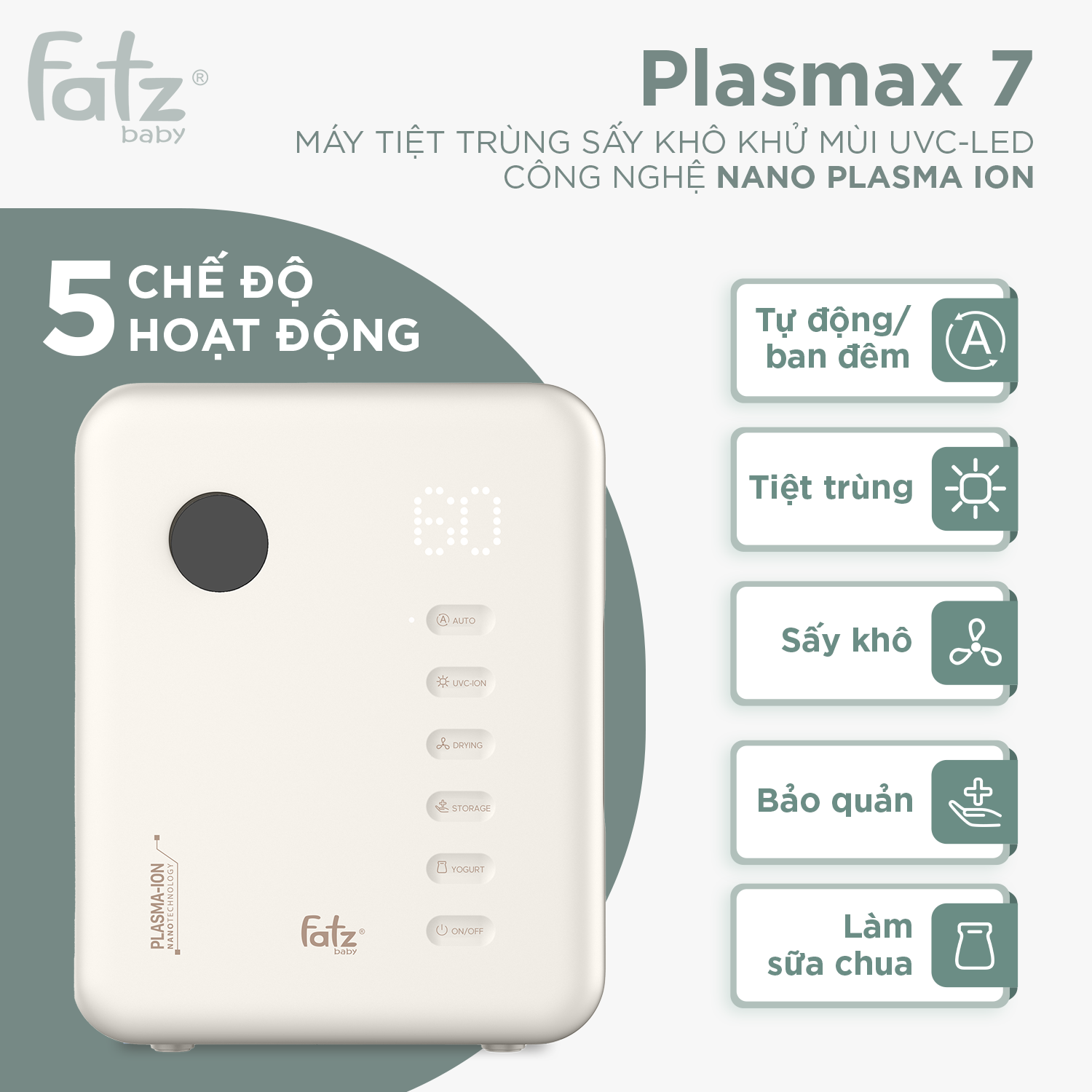 máy tiệt trùng sấy khô khử mùi uvc led công nghệ nano plasma ion plasmax 7