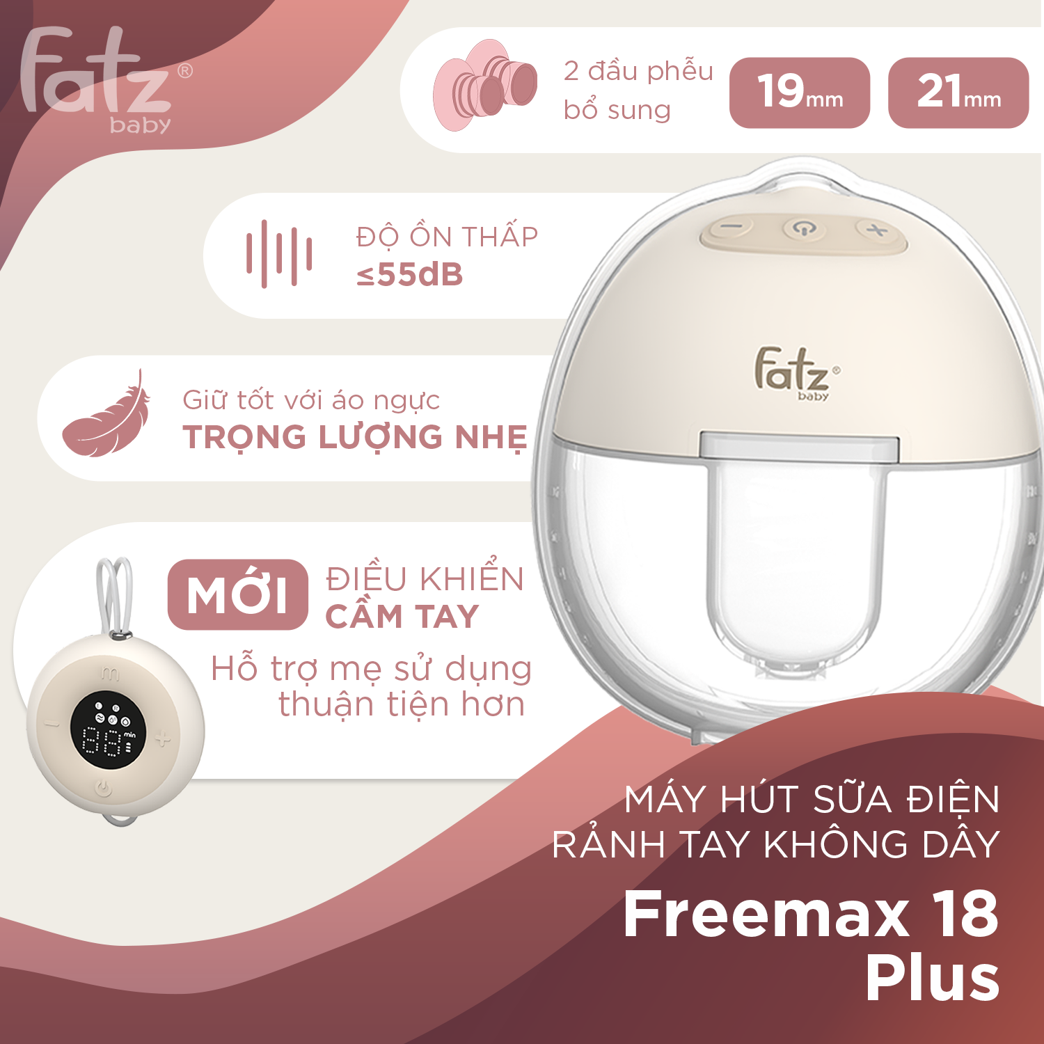 máy hút sữa Điện rảnh tay không dây freemax 18 plus