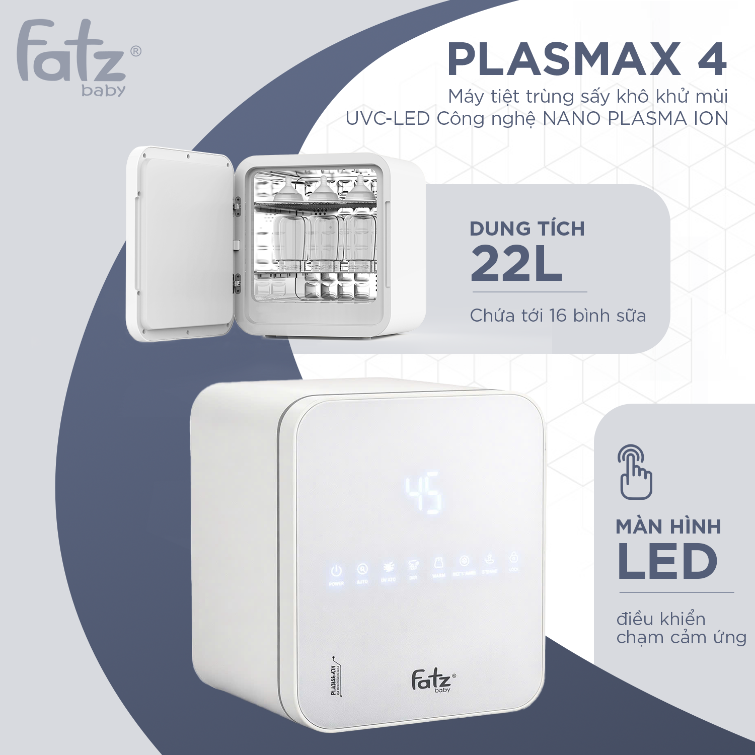 máy tiệt trùng sấy khô khử mùi uvc led công nghệ nano plasma ion plasmax 4