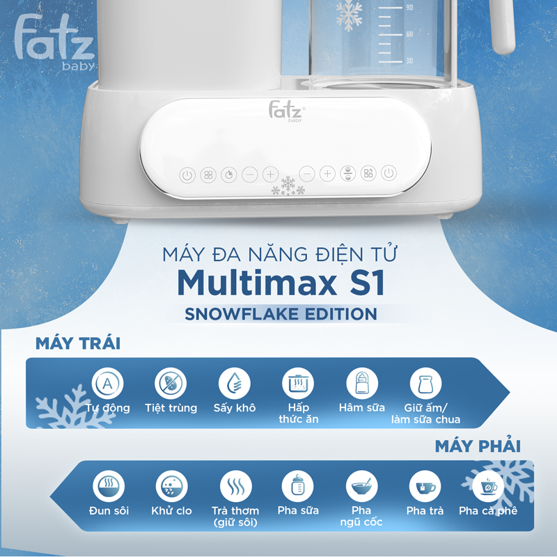 máy đa năng điện tử (tiệt trùng/ sấy khô/ hâm sữa/ đun &amp; hâm nước pha sữa) multimax 14