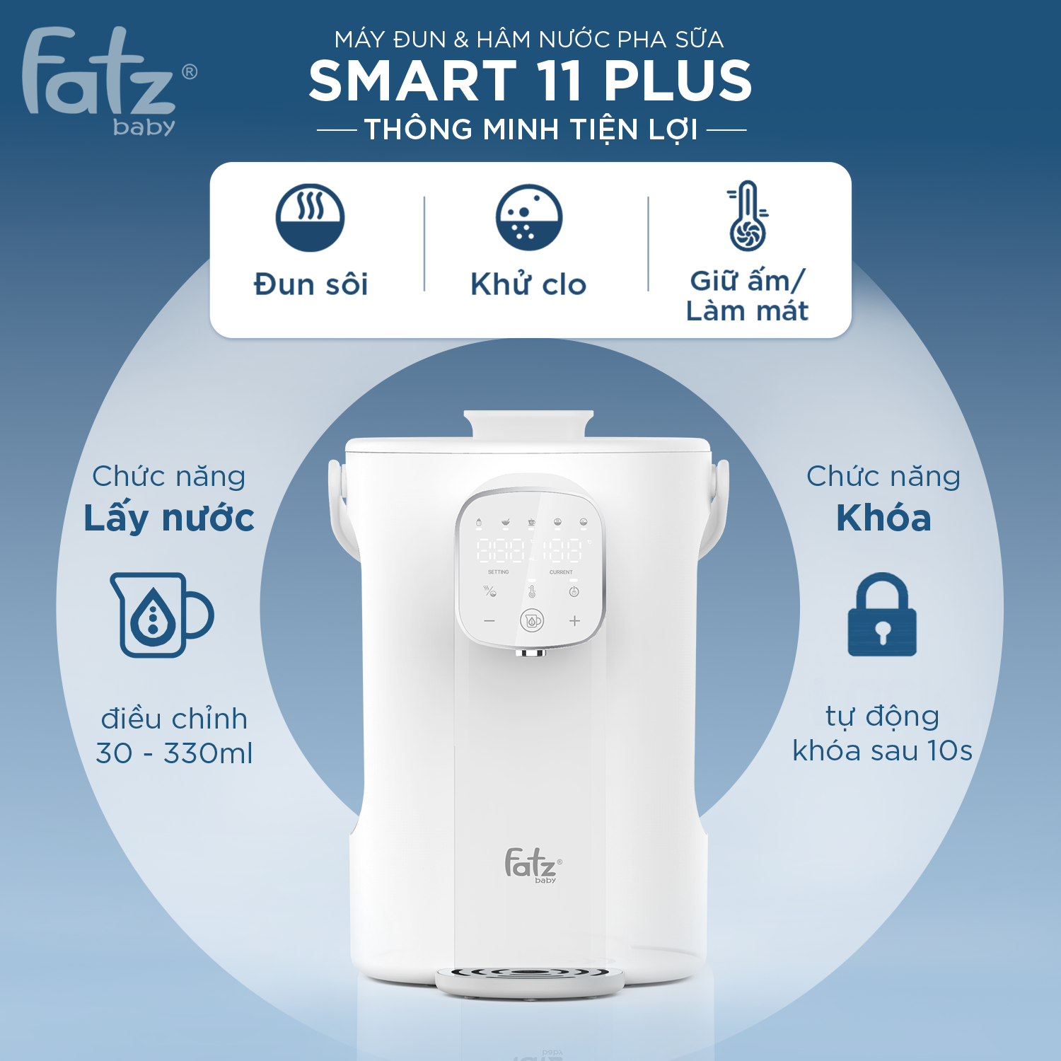 máy đun và hâm nước pha sữa thông minh tiện lợi smart 11 plus