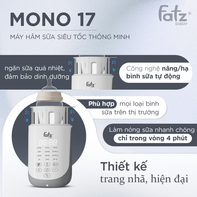 máy hâm sữa siêu tốc thông minh mono 17