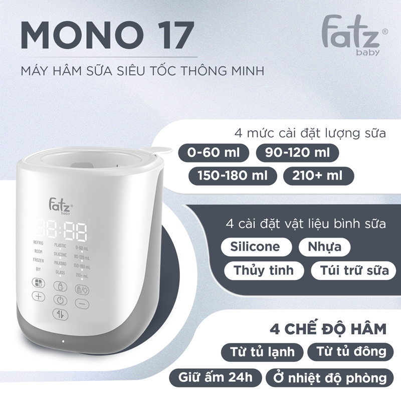 máy hâm sữa siêu tốc thông minh mono 17