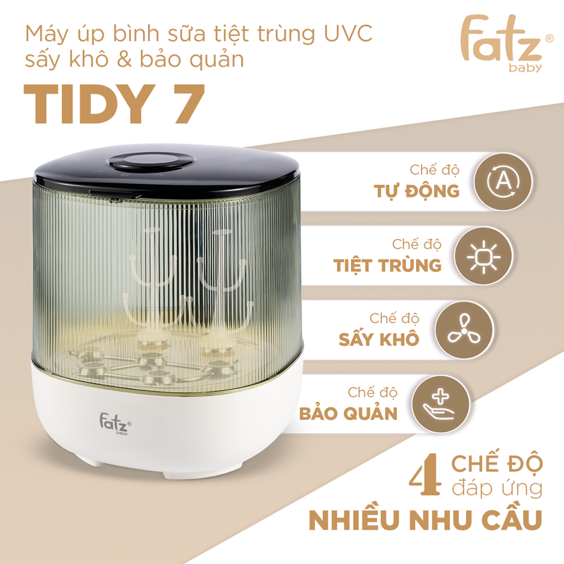 máy úp bình sữa, bát đĩa, tiệt trùng uvc, sấy khô &amp; bảo quản tidy 7