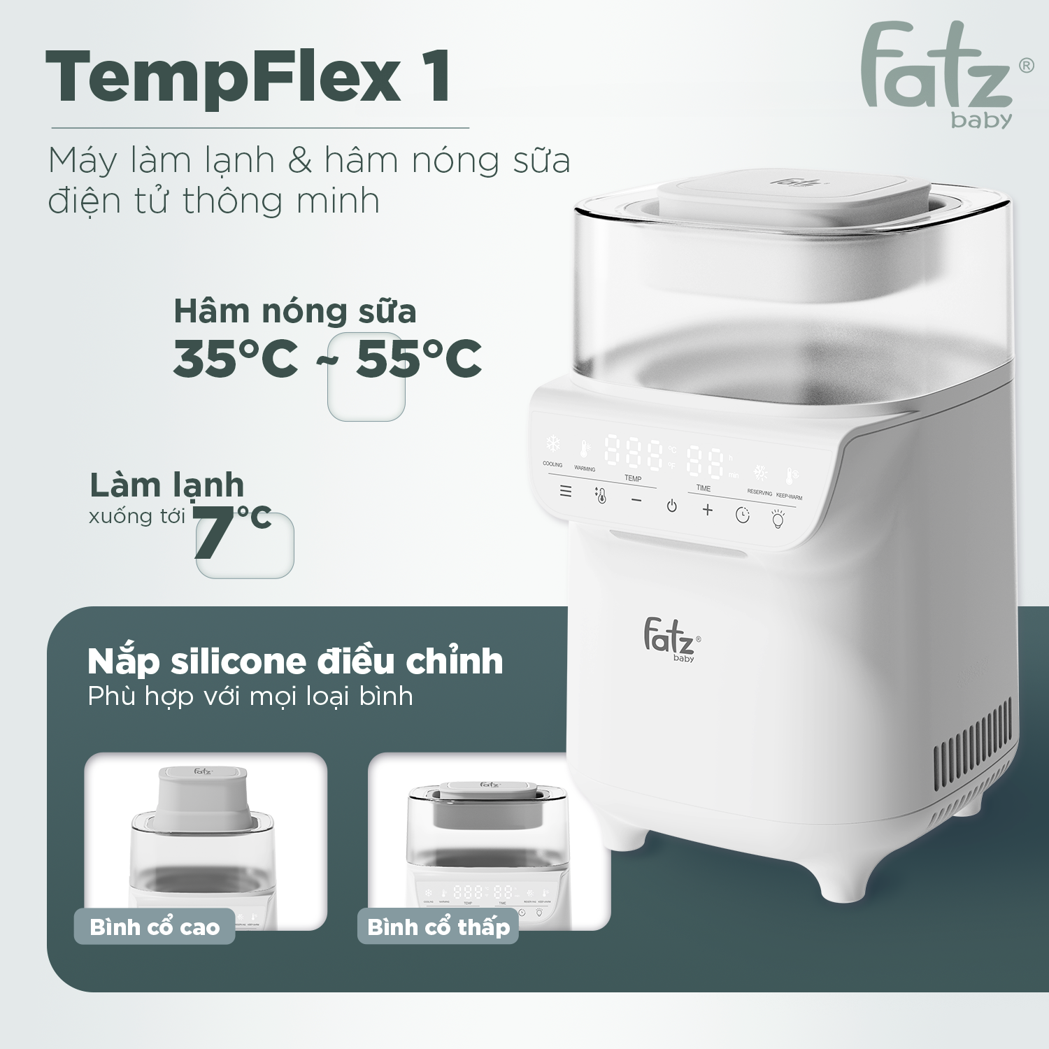 máy làm lạnh và hâm nóng sữa điện tử thông minh tempflex 1