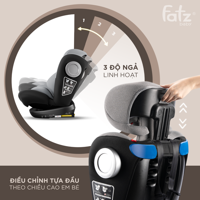 ghẾ ngỒi Ô tÔ an toÀn cho bÉ xoay 360 ĐỘ cÓ isofix vÀ top tether