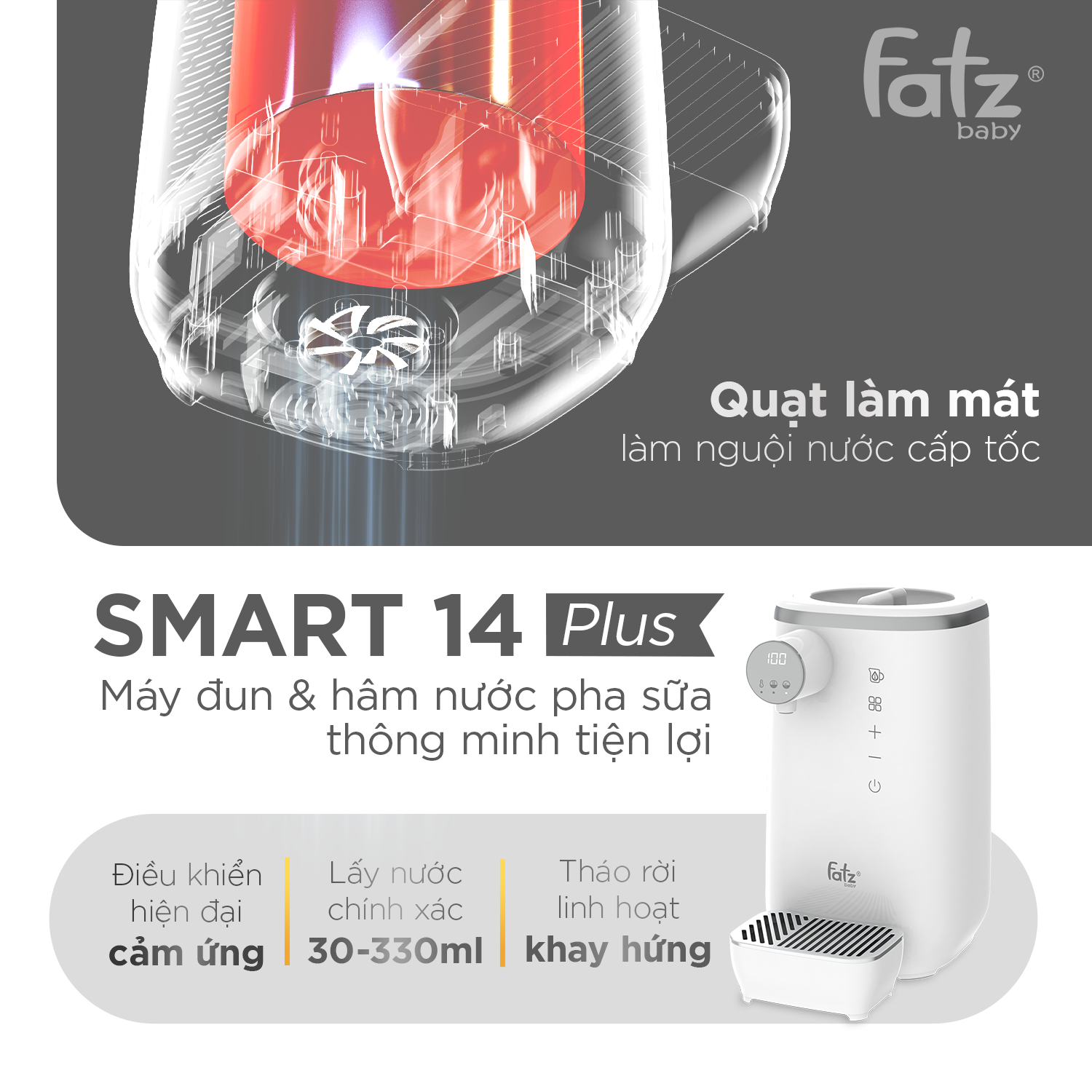 máy đun và hâm nước pha sữa thông minh tiện lợi smart 14 plus
