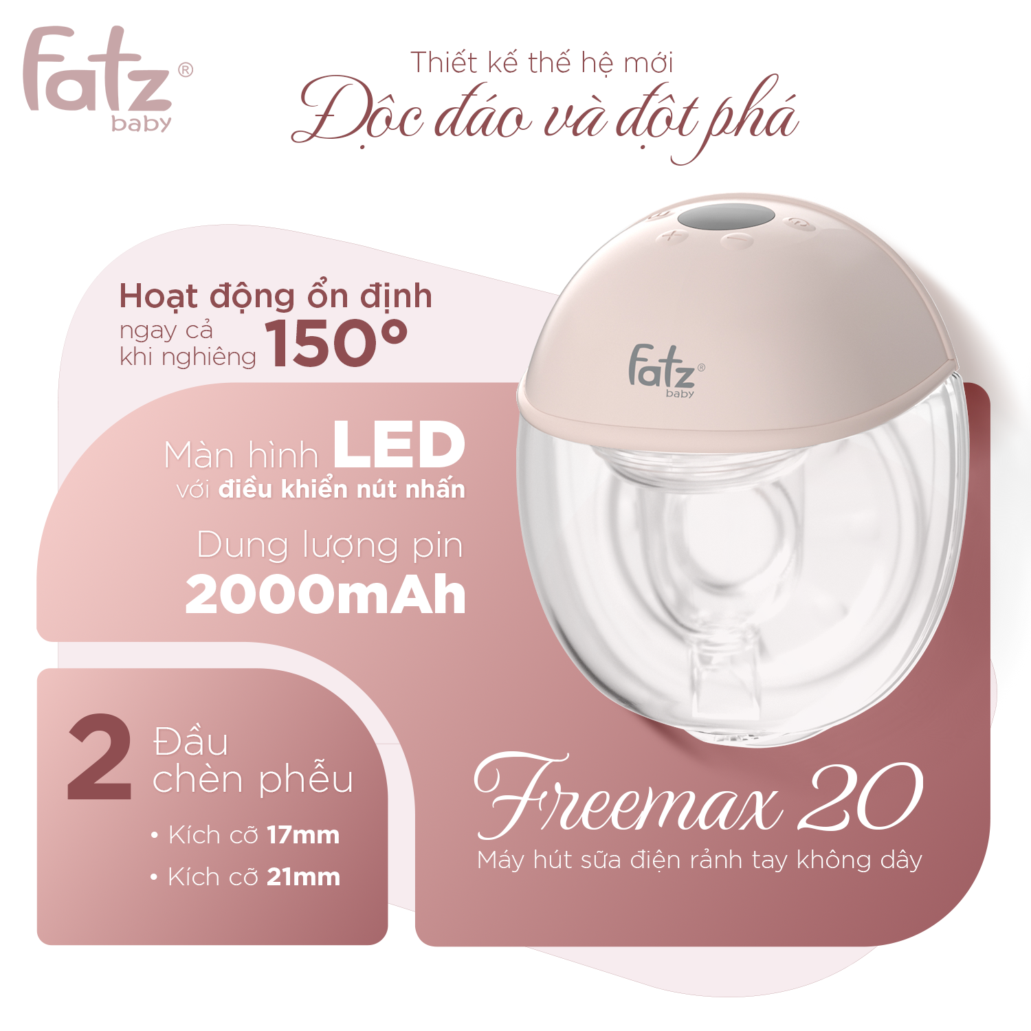 máy hút sữa Điện rảnh tay không dây freemax 20