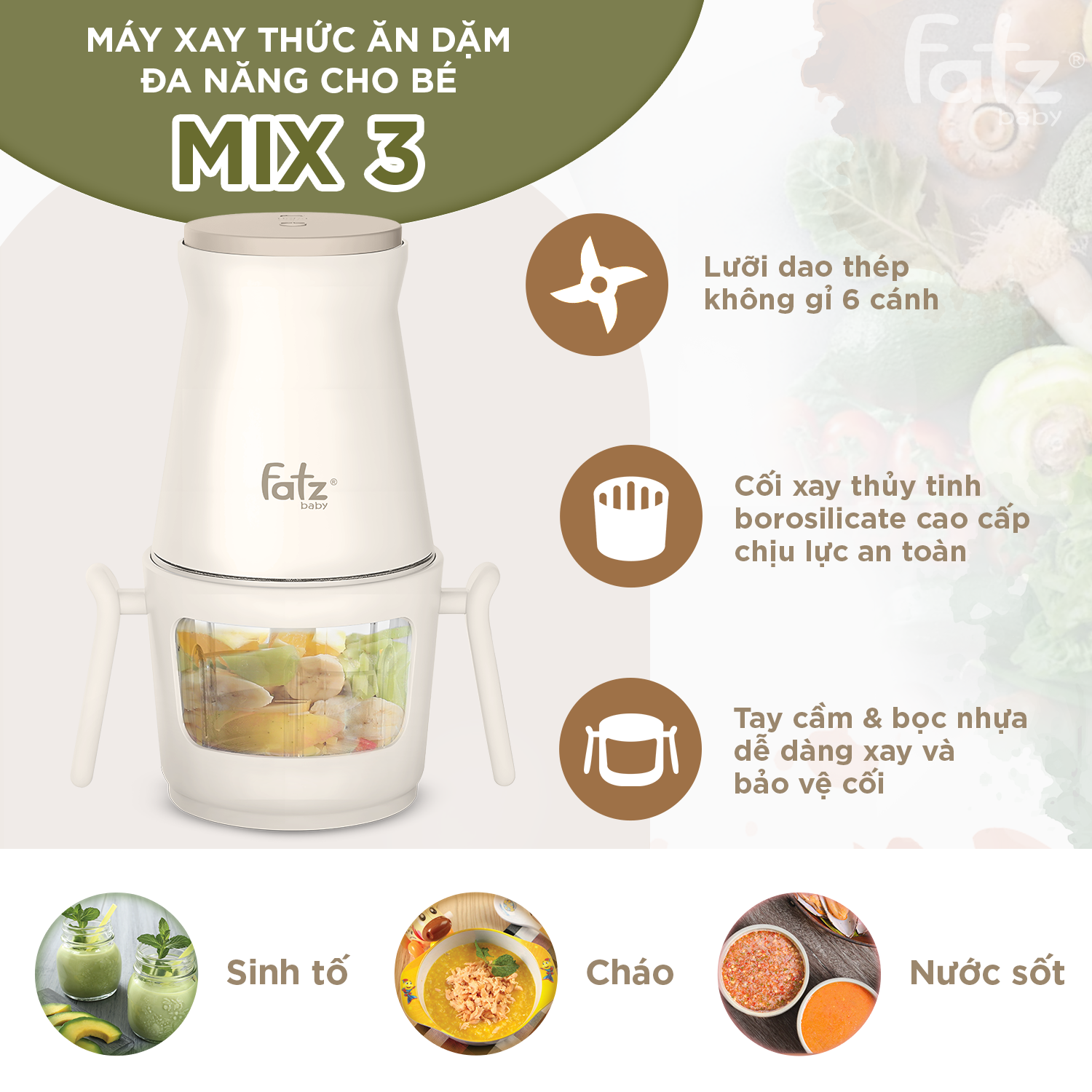 máy xay thức ăn dặm đa năng cho bé mix 3