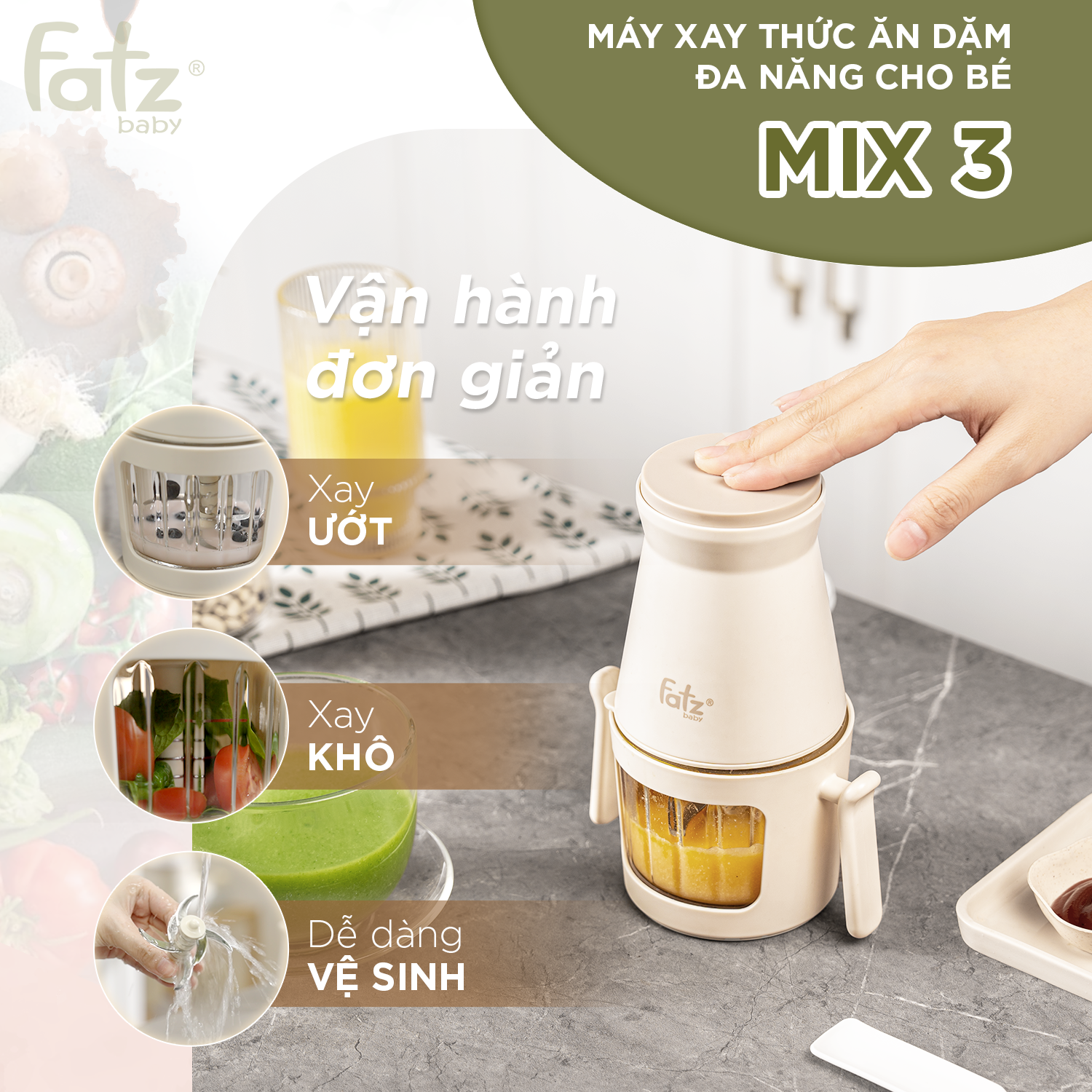máy xay thức ăn dặm đa năng cho bé mix 3