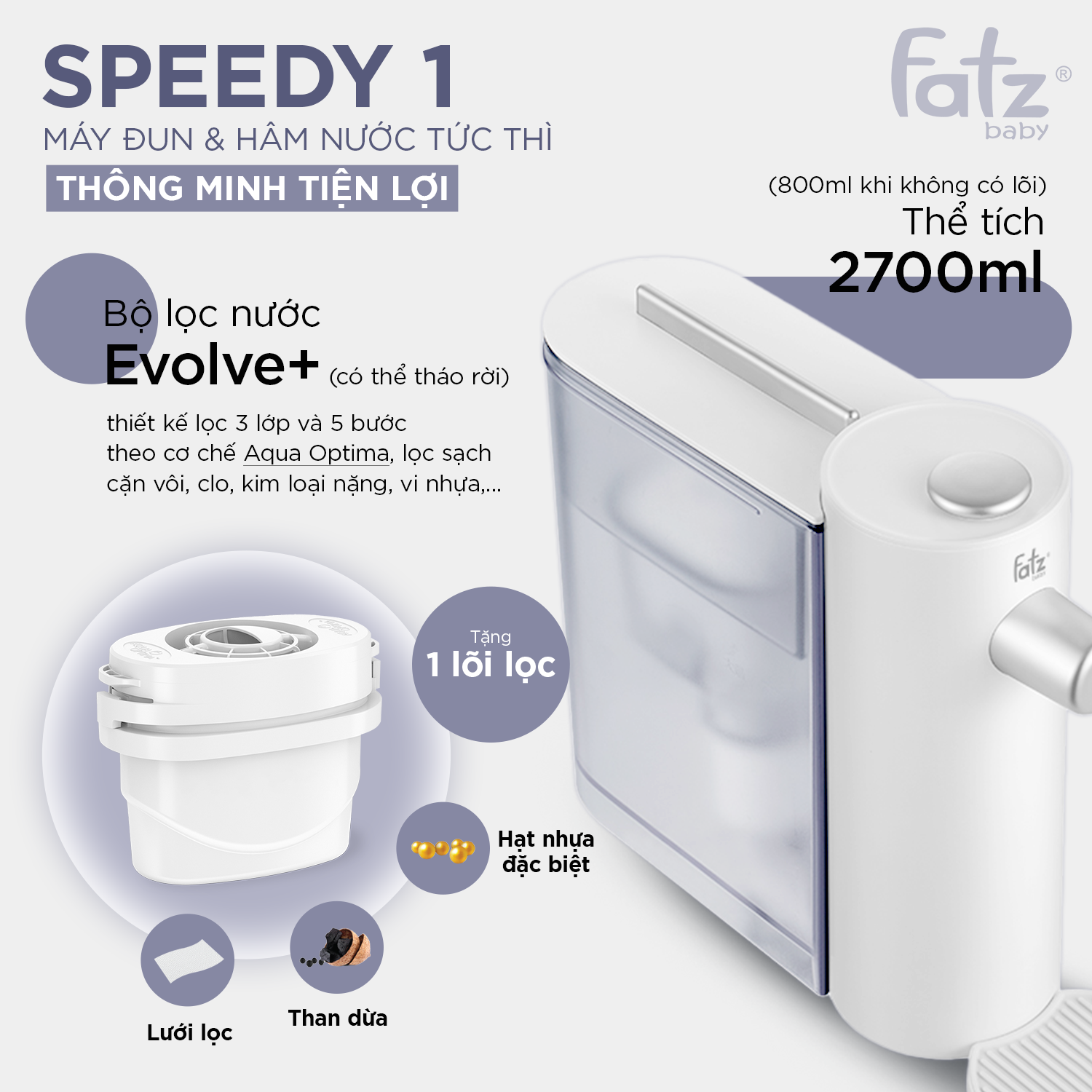 máy đun và hâm nước tức thì thông minh tiện lợi speedy1