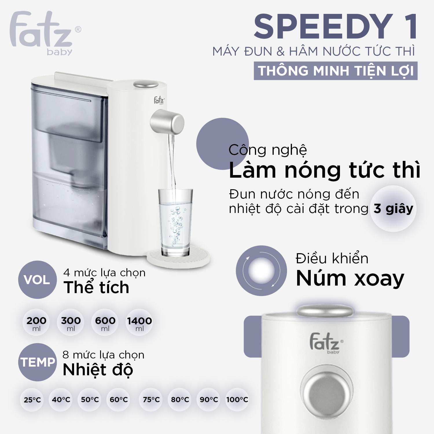máy đun và hâm nước tức thì thông minh tiện lợi speedy 1