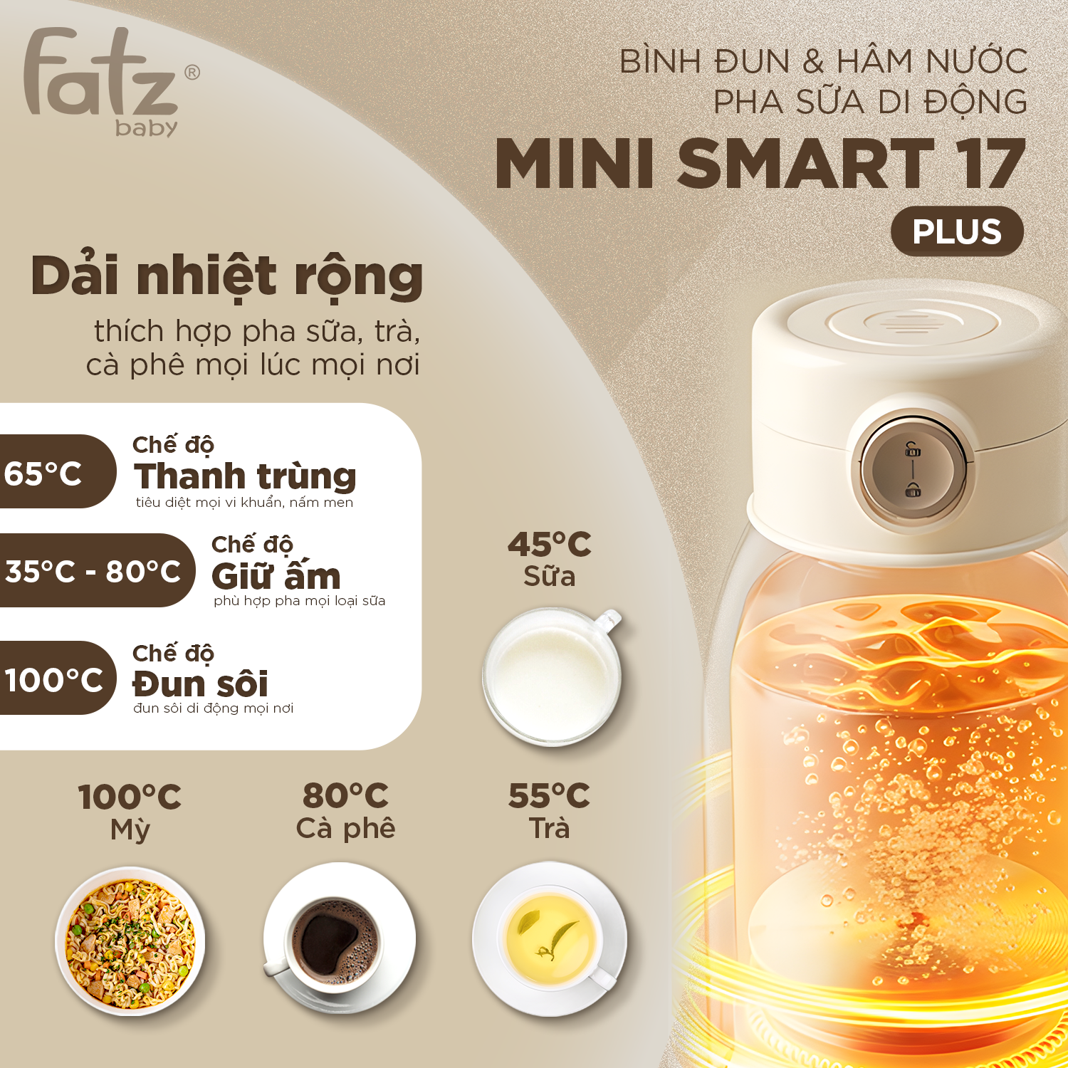 máy xay thức ăn dặm đa năng cho bé mix 2 (bản màu be)