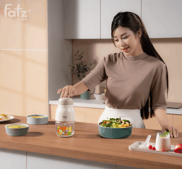 máy xay thức ăn dặm đa năng cho bé mix 2 (bản màu be)