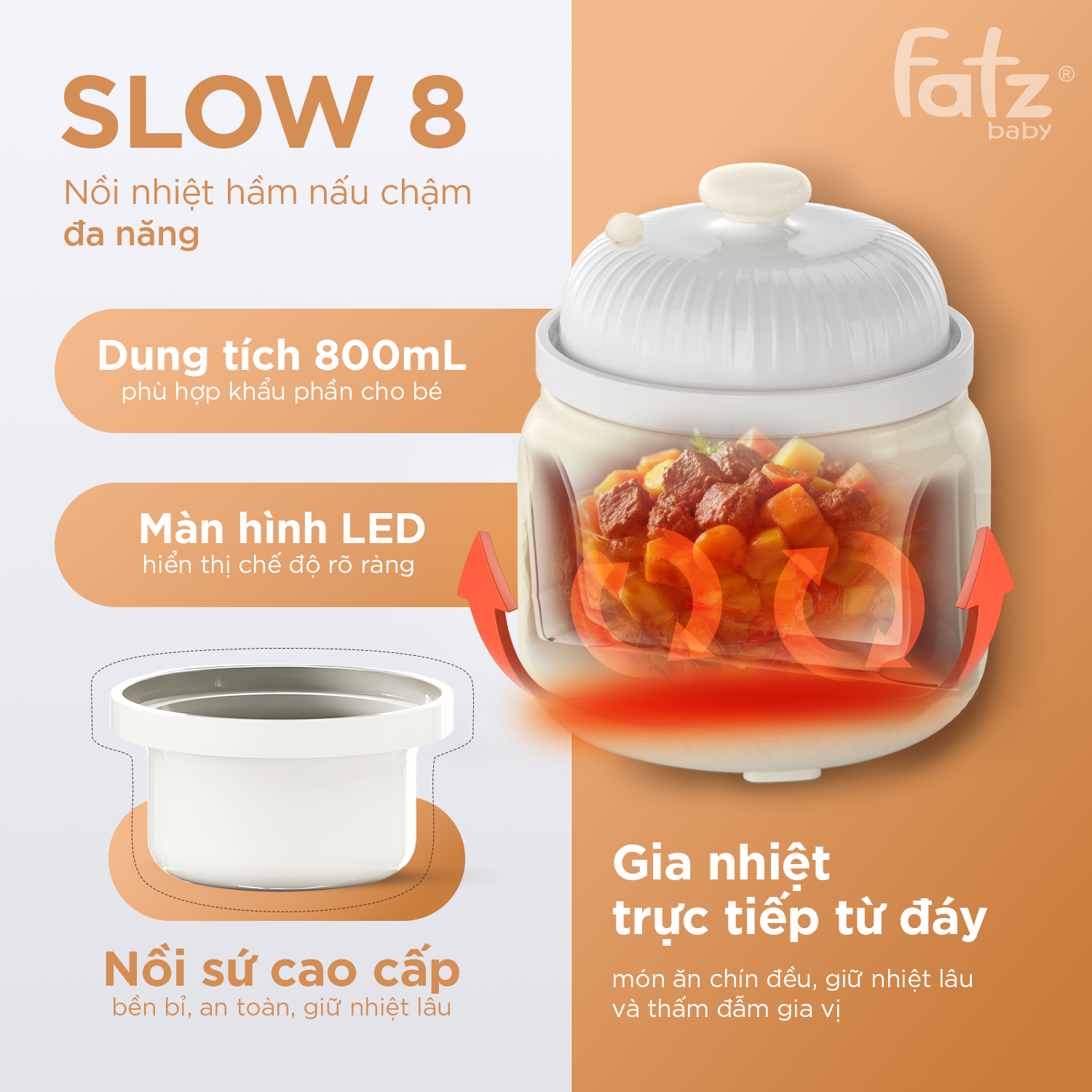 nồi nhiệt hầm nấu chậm đa năng slow 7 (sao chép)