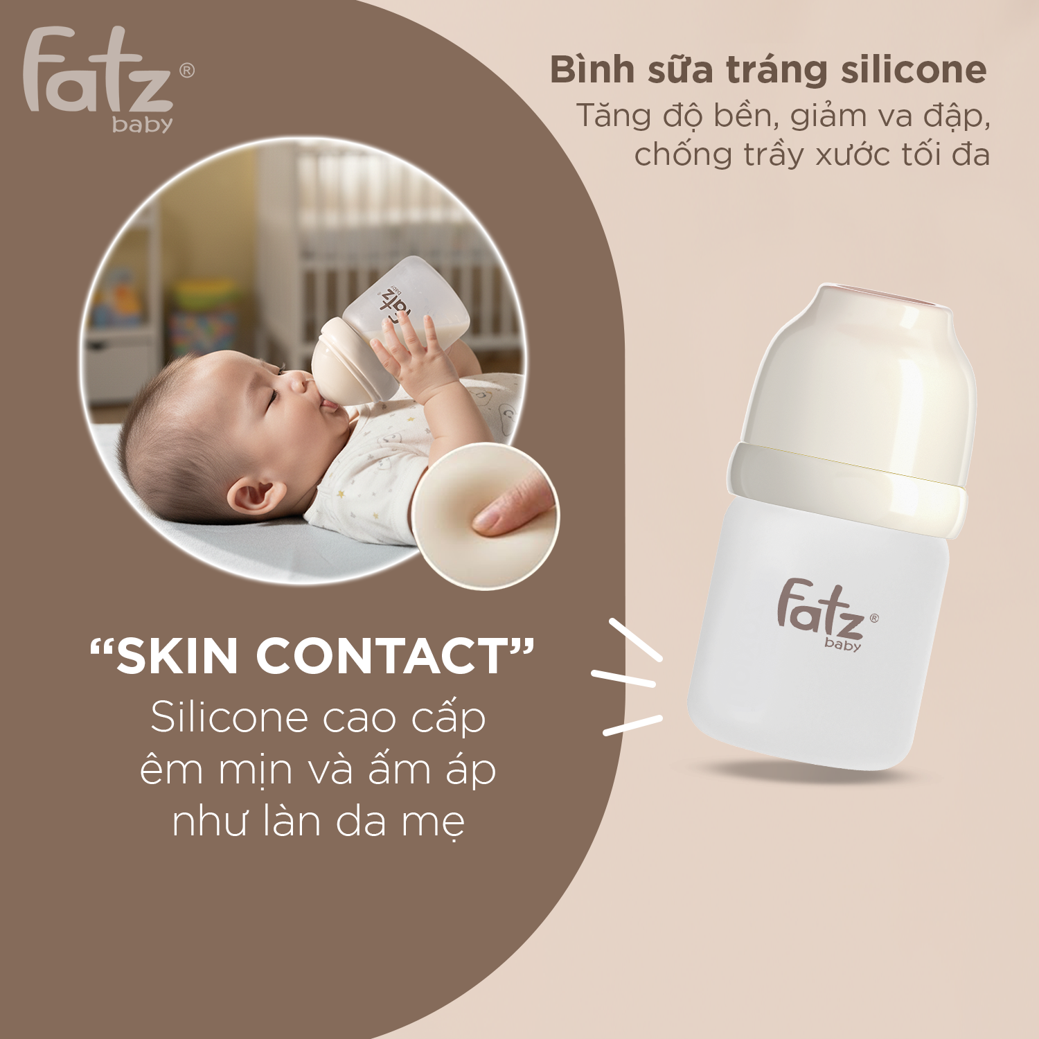 bình sữa thủy tinh bọc silicone khử khí hồi lưu cao cấp cho bé chumpy 2