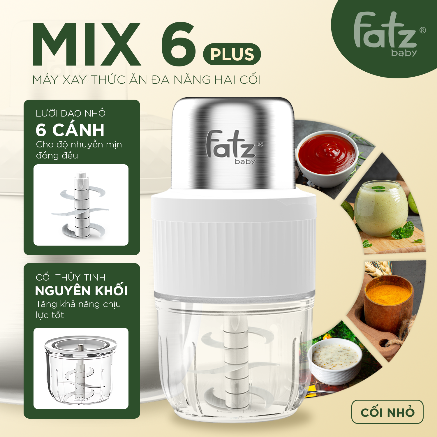 máy xay thức ăn dặm đa năng cho bé mix 2 (màu be) (sao chép)